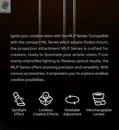 GODOX Projection Attachment MLP19K/MLP26K/MLP36K Spotlight Mount Set Lighting Modifiers Bowens For ML Series Lights Accessories Ai-TechWorld 