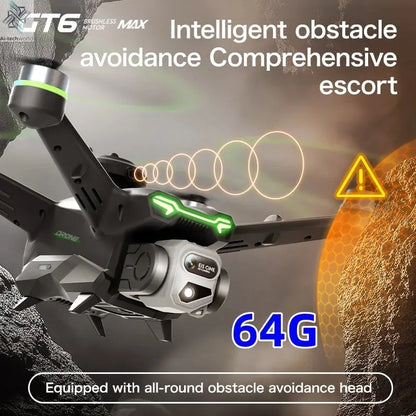 GT6 Professional Drone Long Range Flight Battery Quadcopter 4K HD Wifi Dron Aerial Photography Obstacle Avoidance Aircraft Ai-TechWorld 