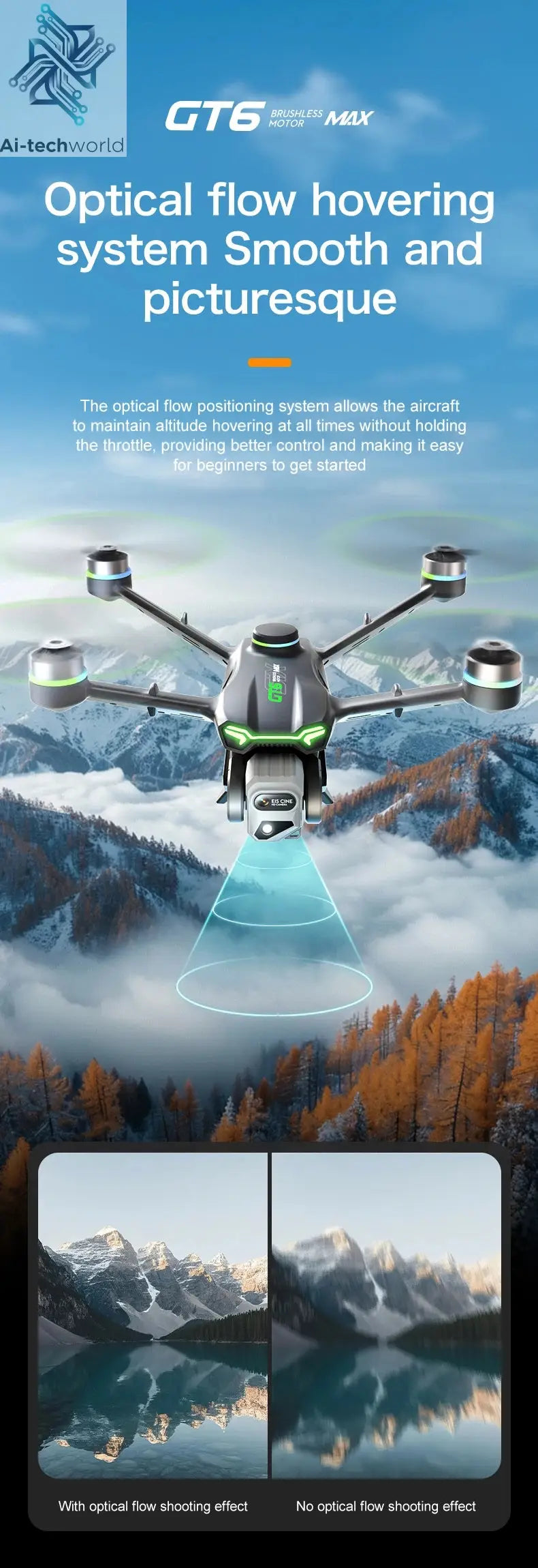 GT6 Professional Drone Long Range Flight Battery Quadcopter 4K HD Wifi Dron Aerial Photography Obstacle Avoidance Aircraft Ai-TechWorld 