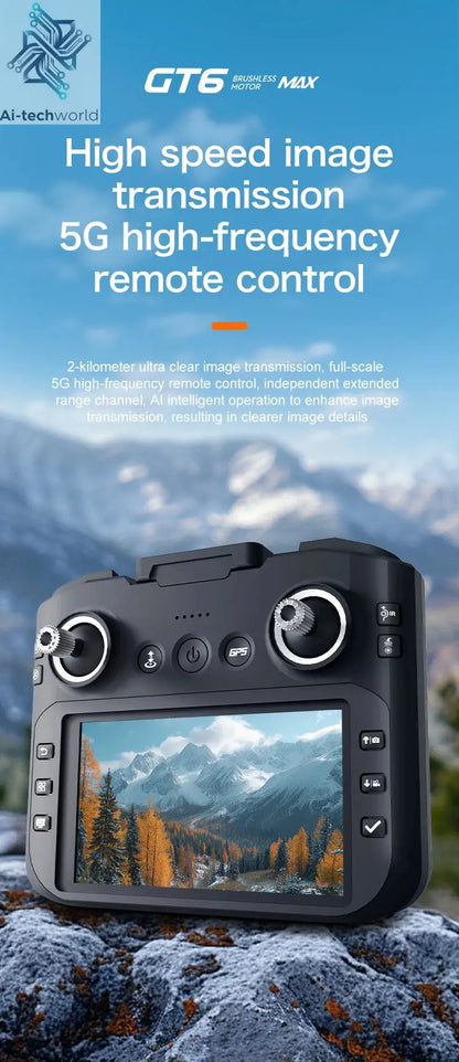 GT6 Professional Drone Long Range Flight Battery Quadcopter 4K HD Wifi Dron Aerial Photography Obstacle Avoidance Aircraft Ai-TechWorld 