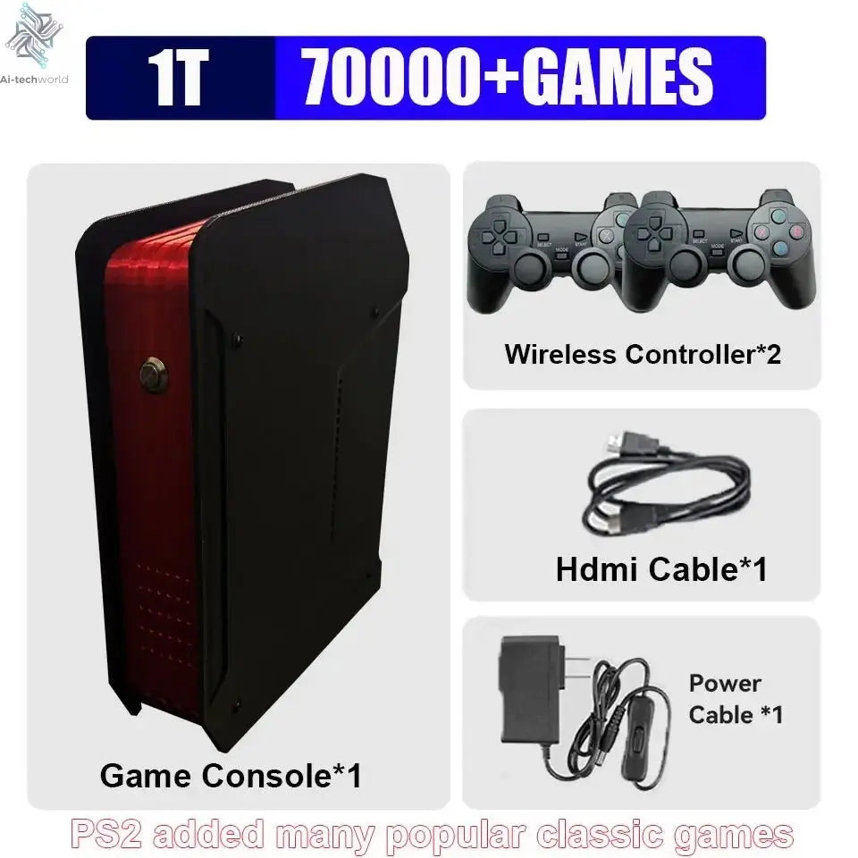 Game Box X4 Retro Video Game Console Support 70000+ Games 60 Emulators For PS2/PSP/MAME/DC/XBOX with Controllers - Ai - TechWorld