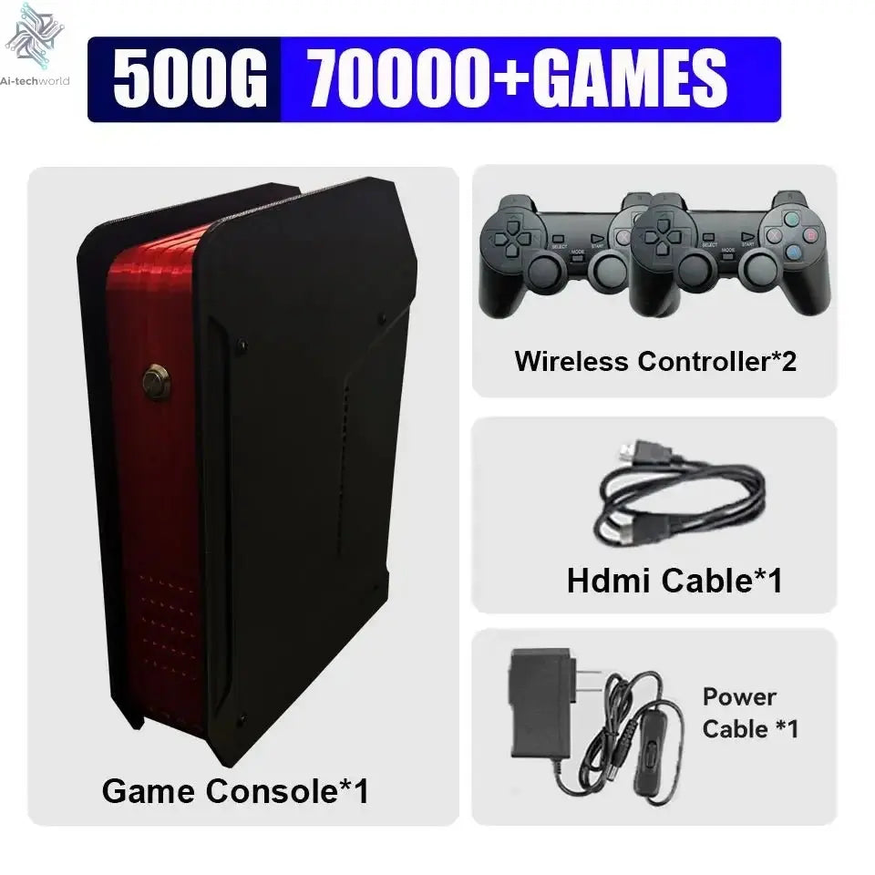 Game Box X4 Retro Video Game Console Support 70000+ Games 60 Emulators For PS2/PSP/MAME/DC/XBOX with Controllers - Ai - TechWorld