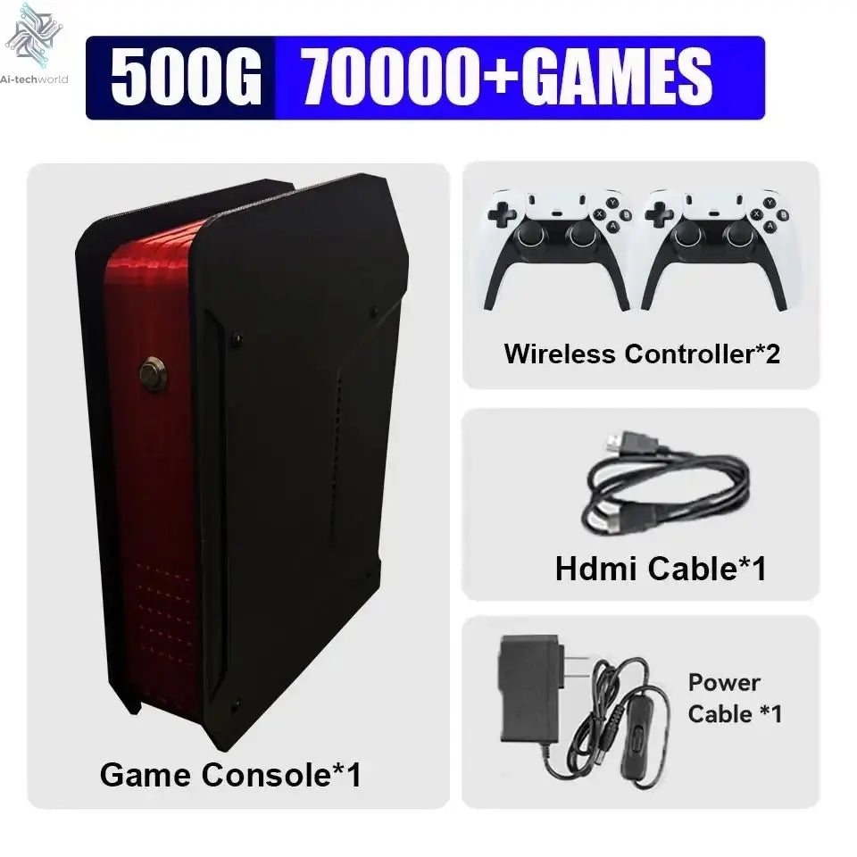 Game Box X4 Retro Video Game Console Support 70000+ Games 60 Emulators For PS2/PSP/MAME/DC/XBOX with Controllers - Ai - TechWorld