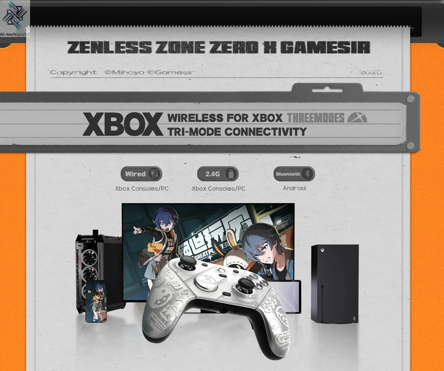 GameSir G7 Pro Zenless Zone Zero Wireless Controller for Xbox Series X|S, Xbox One, PC, Android Mag-Res™ TMR Bluetooth Gaming Ai-TechWorld 