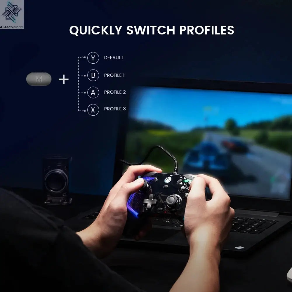 GameSir Kaleid Wired Hall Effect Xbox Gaming Controller for Xbox Series S/X One PC Steam Ergonomic Design Enhanced Gaming Ai-TechWorld 