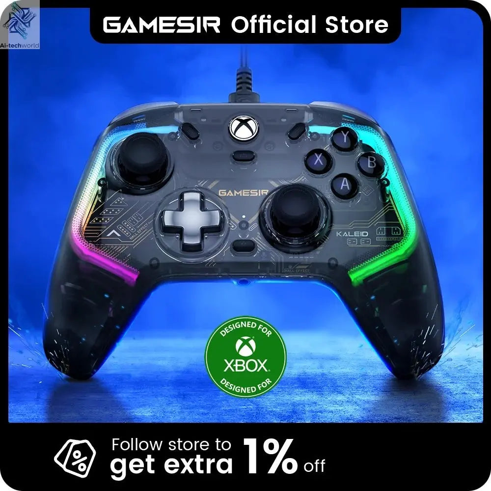 GameSir Kaleid Xbox Controller Wired Gamepad for Xbox Series X, Xbox Series S, Xbox One game console, with Hall Effect Joystick - Ai - TechWorld