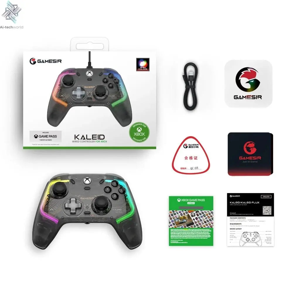 GameSir Kaleid Xbox Controller Wired Gamepad for Xbox Series X, Xbox Series S, Xbox One game console, with Hall Effect Joystick - Ai - TechWorld