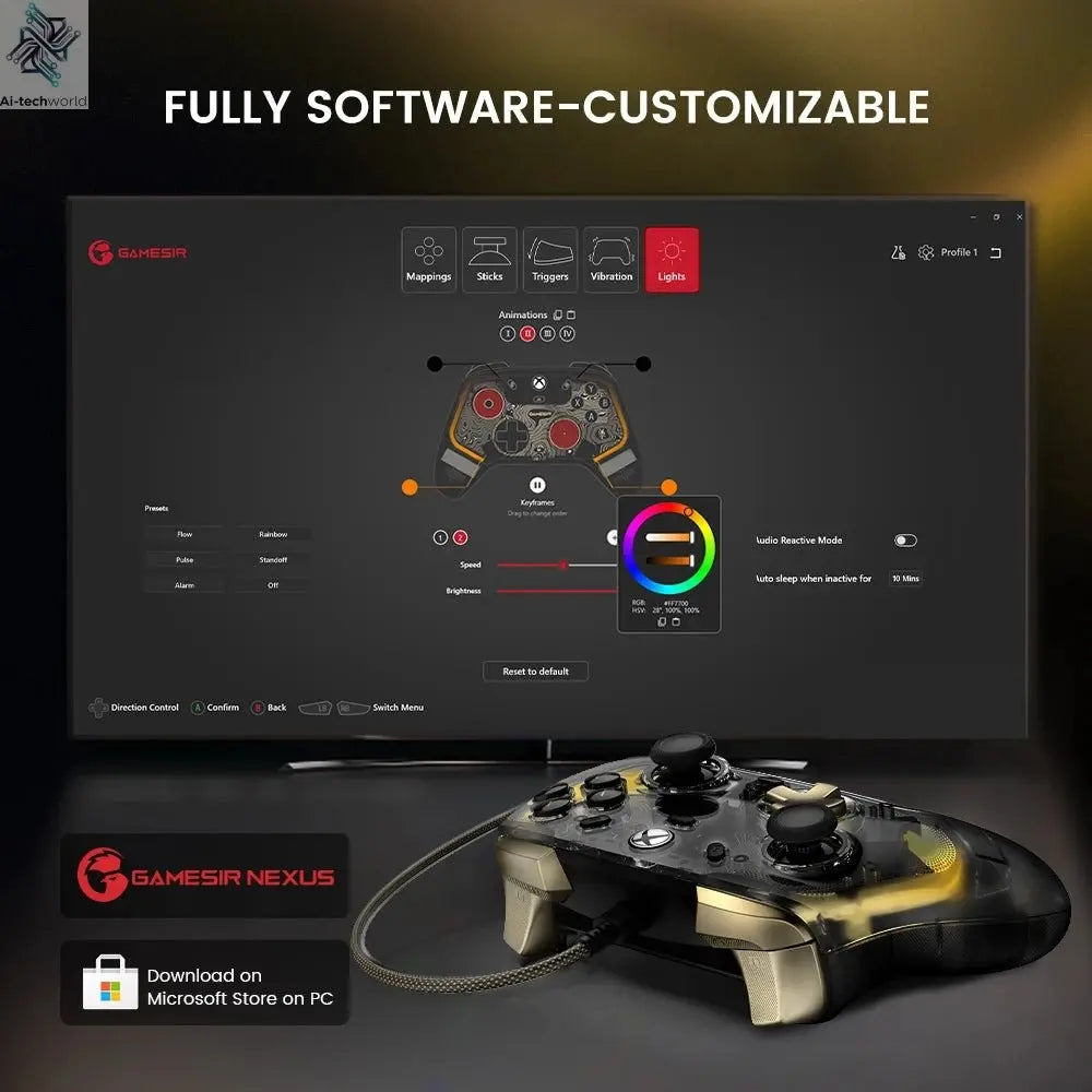 GameSir Kaleid Xbox Controller Wired Gamepad for Xbox Series X, Xbox Series S, Xbox One game console, with Hall Effect Joystick - Ai - TechWorld