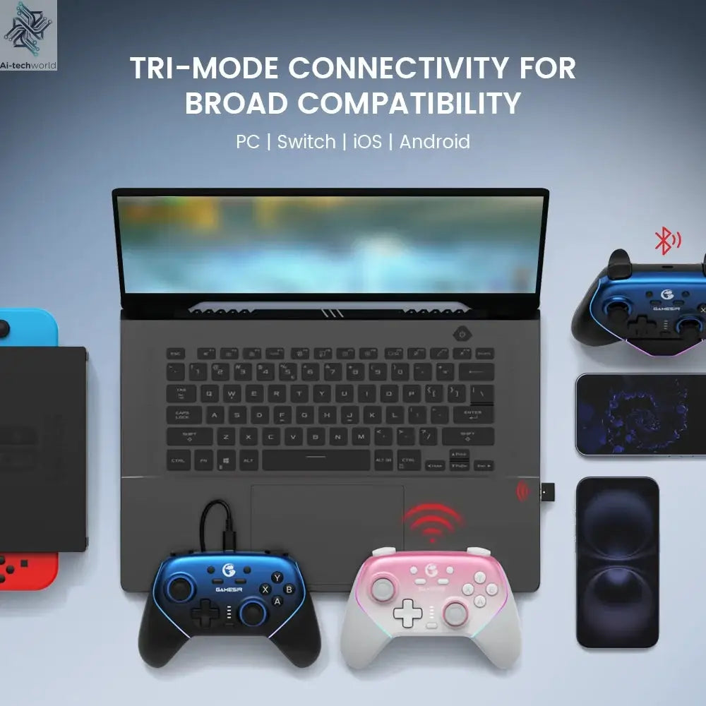 GameSir Super Nova Wireless Switch Controller with Charging Station Hall Effect Joystick for PC Nintendo Switch Android iOS Ai-TechWorld 