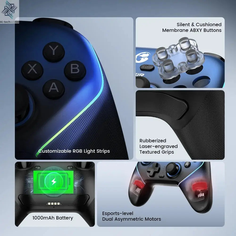GameSir Super Nova Wireless Switch Controller with Charging Station Hall Effect Joystick for PC Nintendo Switch Android iOS Ai-TechWorld 