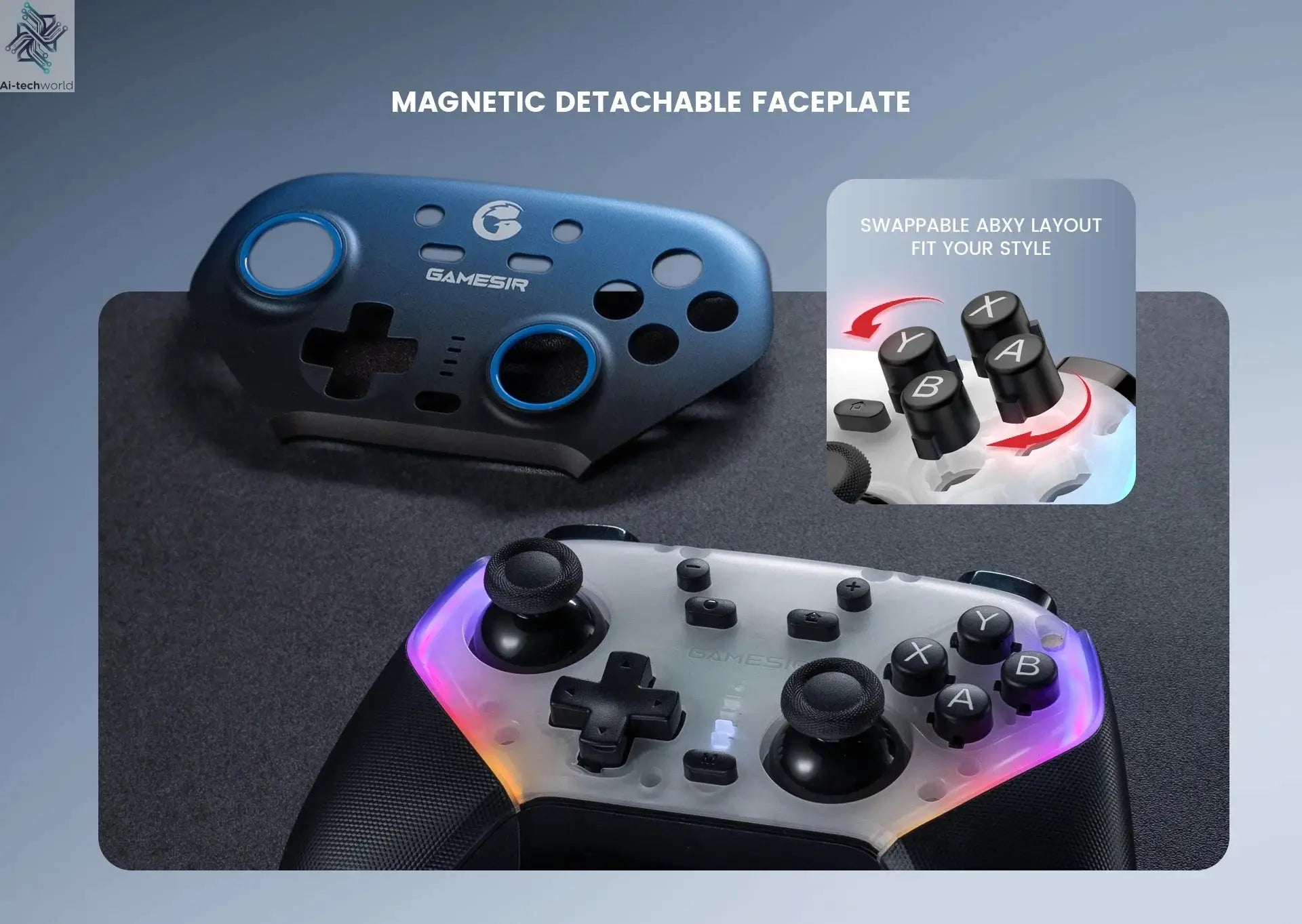 GameSir Super Nova Wireless Switch Controller with Charging Station Hall Effect Joystick for PC Nintendo Switch Android iOS Ai-TechWorld 