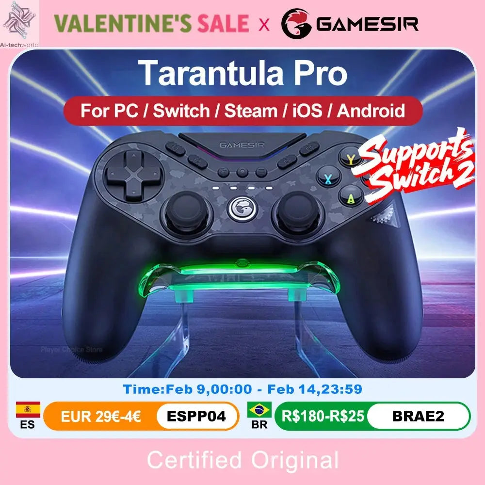 GameSir Tarantula Pro Gamepads PC for Nintendo Switch 2 Switch Android iOS TMR Hall sticks NFC 6 axis Gyro 9 Programmable Button Ai-TechWorld 