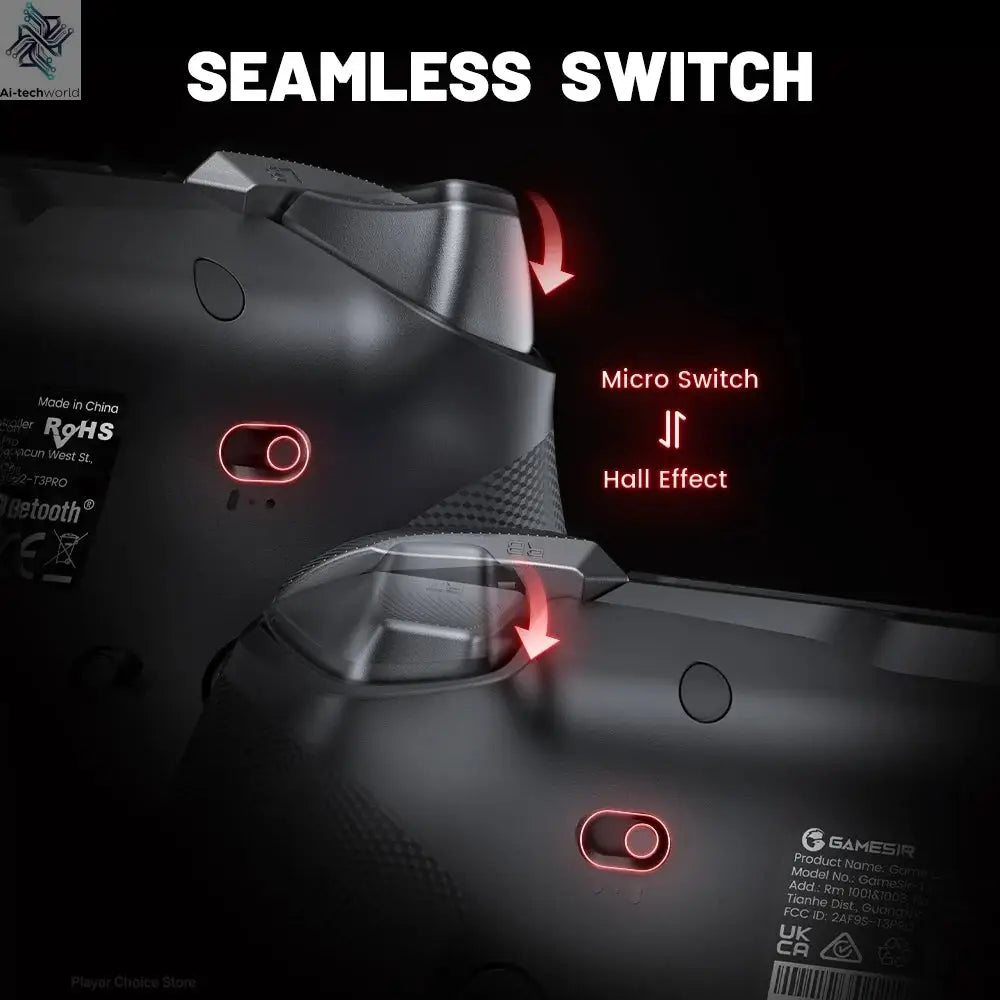 GameSir Tarantula Pro Gamepads PC for Nintendo Switch 2 Switch Android iOS TMR Hall sticks NFC 6 axis Gyro 9 Programmable Button Ai-TechWorld 