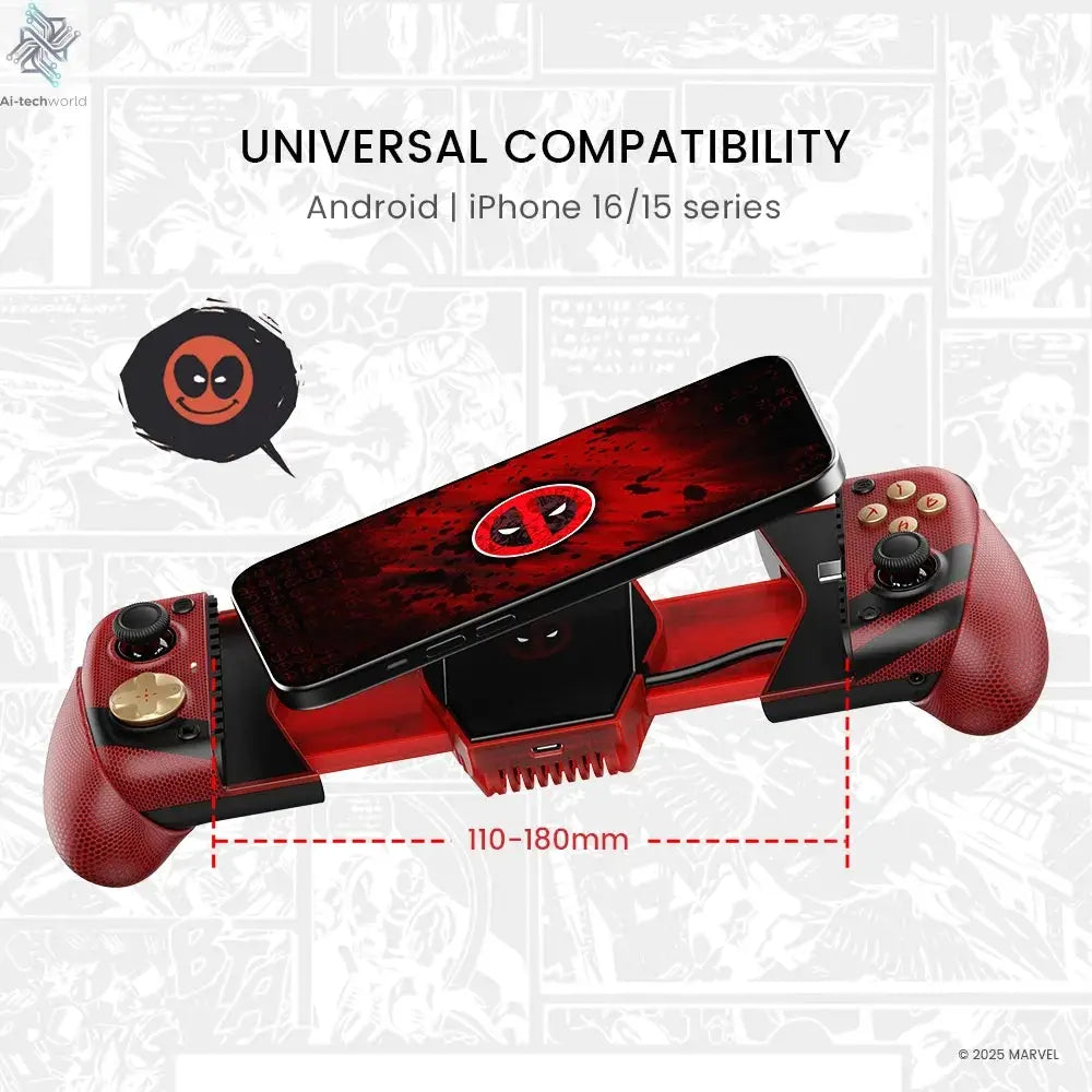 GameSir X3 Pro Deadpool Edition Controller Type-C Wired Licensed by Marvel Cooler Camepad for iPhone 16/15 series And Android Ai-TechWorld 