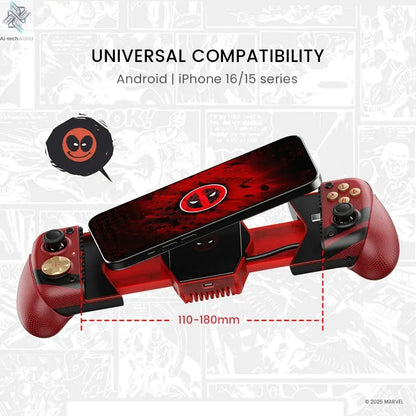 GameSir X3 Pro Deadpool Edition Controller Type-C Wired Licensed by Marvel Cooler Camepad for iPhone 16/15 series And Android Ai-TechWorld 