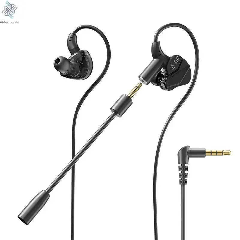 Gaming Earbud Gamer Headphone With Dual Microphones Typec&3.5mm In-ear Earphones HiFi Stereo Headsets Sport with Mic for Samsung Ai-TechWorld 