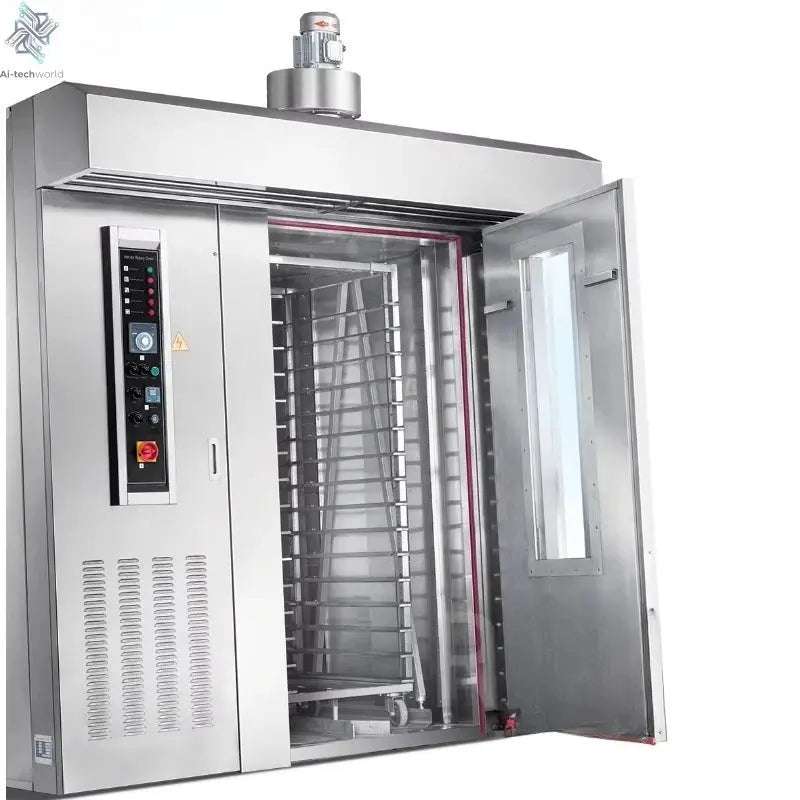 Gas Diesel Electric Industrial Rotary Oven for Bakery Sale Bread Baking,Italy Commercial 8 16 32 64 Trays Rack Rotary Oven Ai-TechWorld 