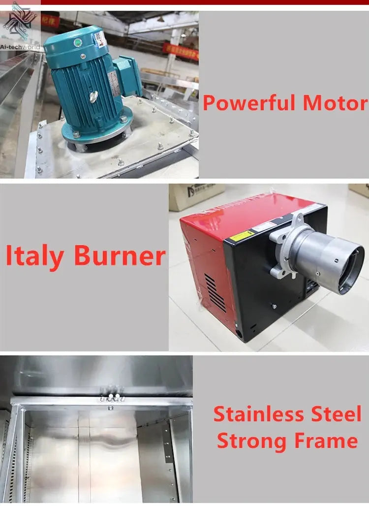 Gas Diesel Electric Industrial Rotary Oven for Bakery Sale Bread Baking,Italy Commercial 8 16 32 64 Trays Rack Rotary Oven Ai-TechWorld 