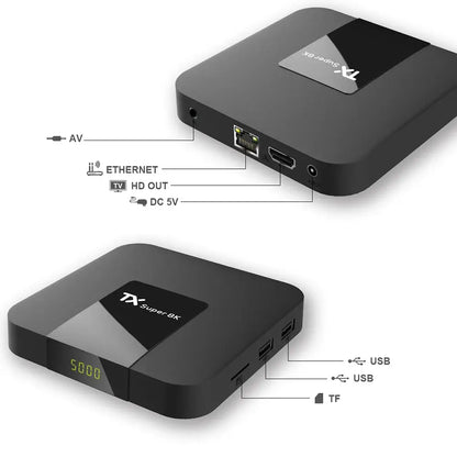 [Genuine]Hot selling Super Smart TV Box TX Super 8K Android 11 TV box Global Market Media Player Shows 2GB 16GB Wifi Set Top Box Ai-TechWorld 