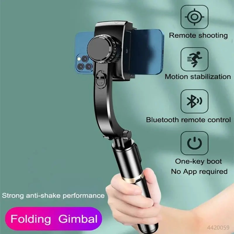 Roreta 2023 NEW Gimbal Stabilizer Selfie Stick Foldable Wireless Tripod with Bluetooth Shutter Monopod for IOS Android - Ai - TechWorld