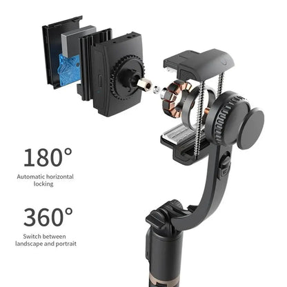 Roreta 2023 NEW Gimbal Stabilizer Selfie Stick Foldable Wireless Tripod with Bluetooth Shutter Monopod for IOS Android - Ai - TechWorld