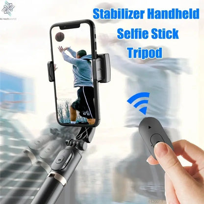 Roreta 2023 NEW Gimbal Stabilizer Selfie Stick Foldable Wireless Tripod with Bluetooth Shutter Monopod for IOS Android - Ai - TechWorld