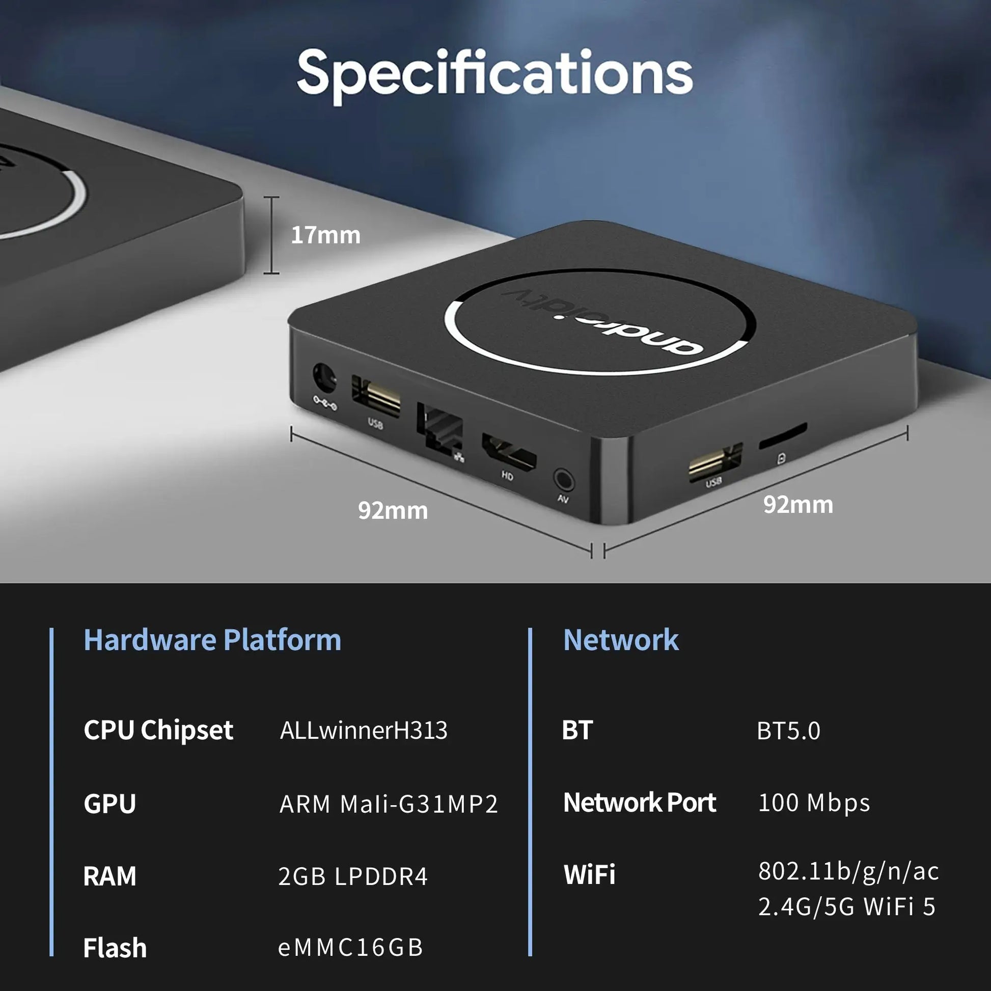 Global Version Mortal Smart Streaming Media TV Box Android13 AllwinnerH313  Bluetooth Google Assistant 2.4G&5G Wifi 4KHD Q1 Ai-TechWorld 