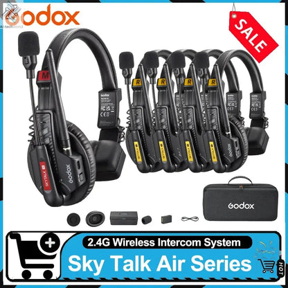 Godox SKYTALK AIR 2.4G Full Duplex Wireless Intercom System 500m Transmission Range Real Time Monitoring for Film Crews Ai-TechWorld 