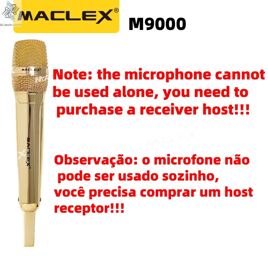 Gold ！！！ MACLEX EW9000 UHF Long Distance Dual Channel Handheld Professional Wireless Microphone System Stage Performance MIC Ai-TechWorld 