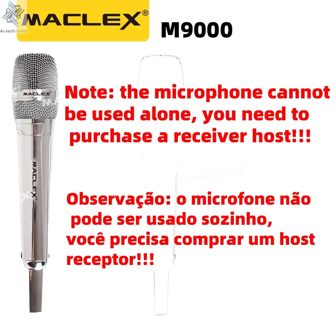 Gold ！！！ MACLEX EW9000 UHF Long Distance Dual Channel Handheld Professional Wireless Microphone System Stage Performance MIC Ai-TechWorld 