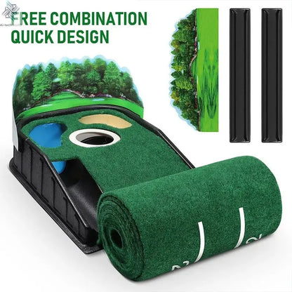 Golf Putting Practice Device Golf Training Equipment Indoor and Outdoor Putting Practice Mat Velvet Blanket Set Trainer as Gifts - Ai-TechWorld