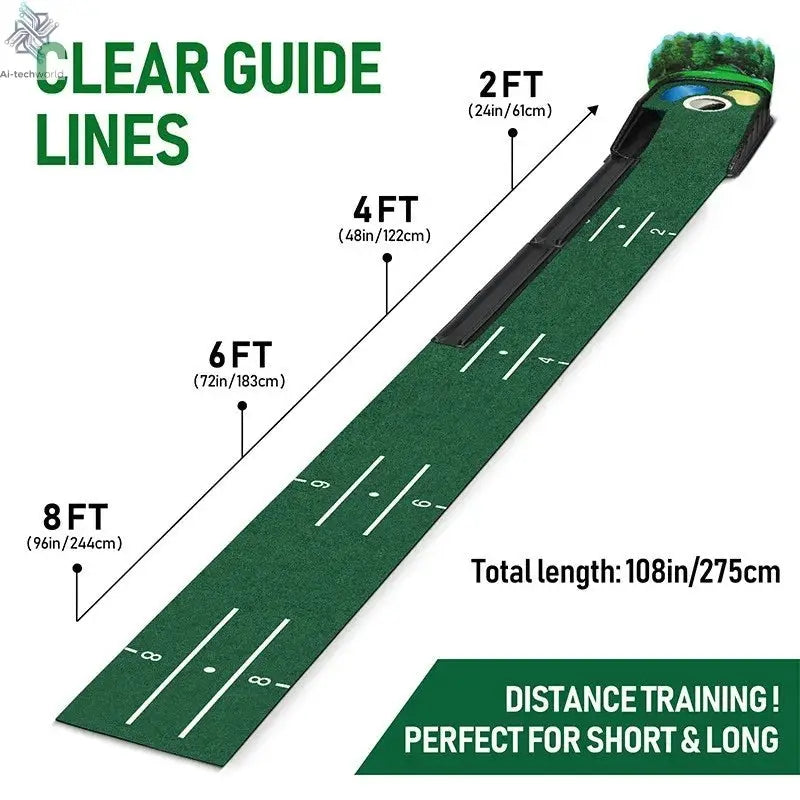 Golf Putting Practice Device Golf Training Equipment Indoor and Outdoor Putting Practice Mat Velvet Blanket Set Trainer as Gifts - Ai-TechWorld