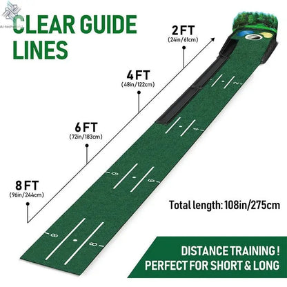 Golf Putting Practice Device Golf Training Equipment Indoor and Outdoor Putting Practice Mat Velvet Blanket Set Trainer as Gifts - Ai-TechWorld