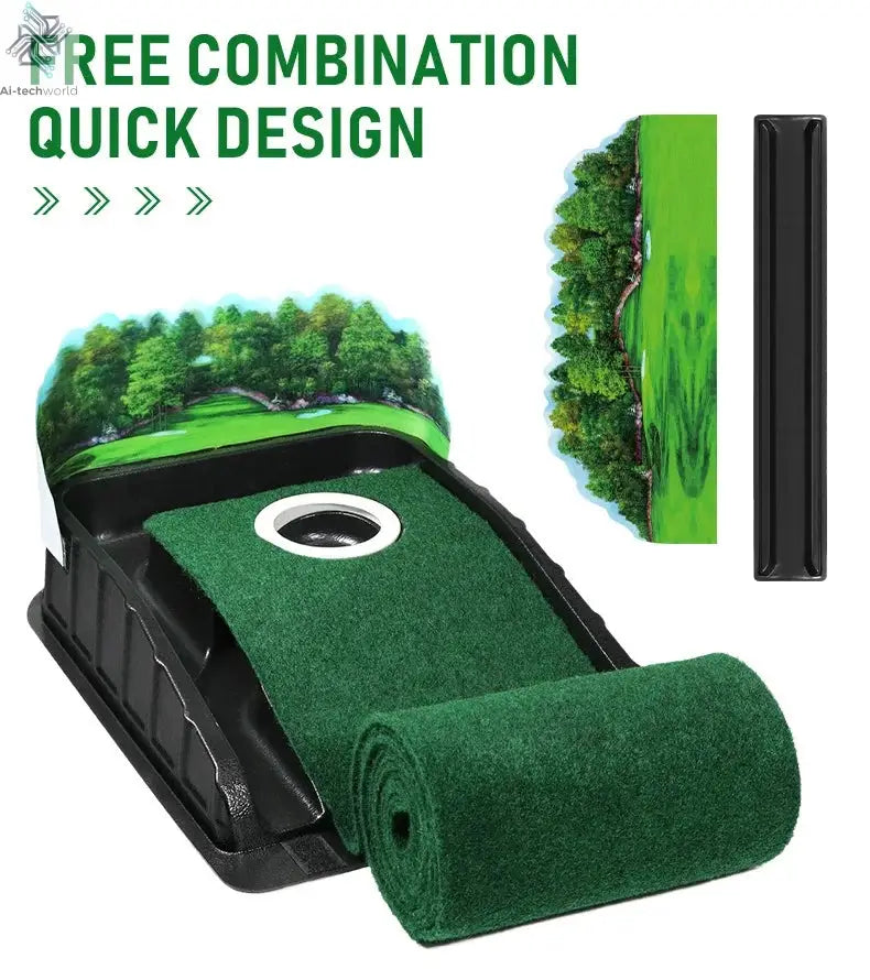 Golf Putting Practice Device Golf Training Equipment Indoor and Outdoor Putting Practice Mat Velvet Blanket Set Trainer as Gifts - Ai-TechWorld