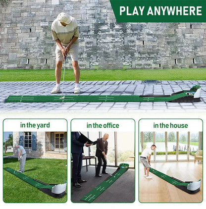 Golf Putting Practice Device Golf Training Equipment Indoor and Outdoor Putting Practice Mat Velvet Blanket Set Trainer as Gifts - Ai-TechWorld