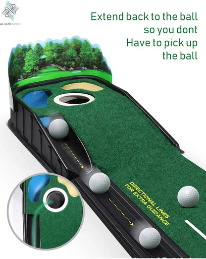 Golf Putting Practice Device Golf Training Equipment Indoor and Outdoor Putting Practice Mat Velvet Blanket Set Trainer as Gifts - Ai-TechWorld
