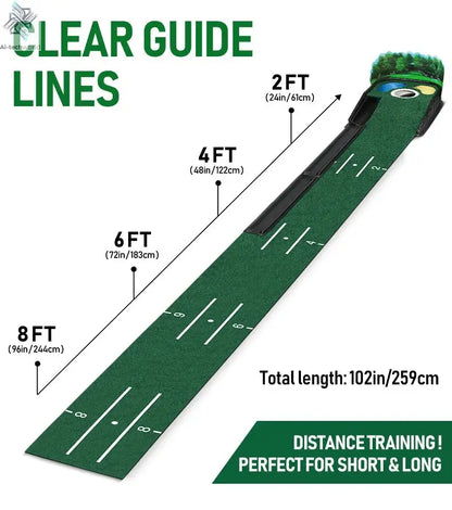Golf Putting Practice Device Golf Training Equipment Indoor and Outdoor Putting Practice Mat Velvet Blanket Set Trainer as Gifts - Ai-TechWorld
