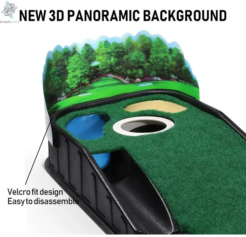 Golf Putting Practice Device Golf Training Equipment Indoor and Outdoor Putting Practice Mat Velvet Blanket Set Trainer as Gifts - Ai-TechWorld