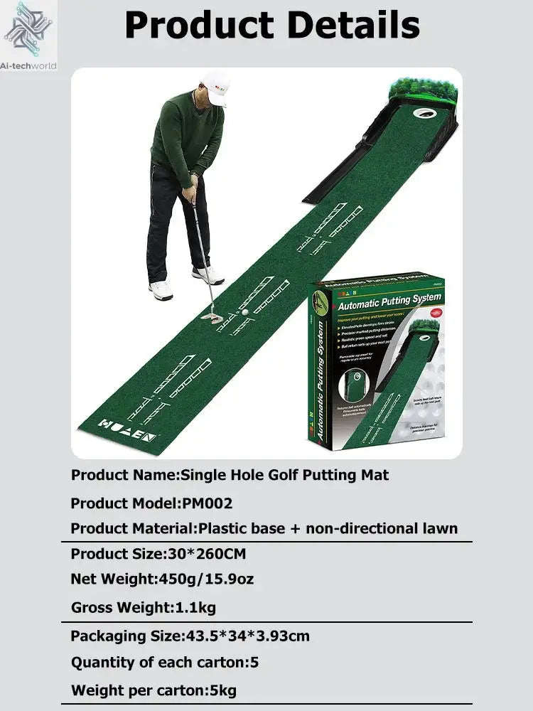 Golf Putting Practice Device Golf Training Equipment Indoor and Outdoor Putting Practice Mat Velvet Blanket Set Trainer as Gifts - Ai-TechWorld