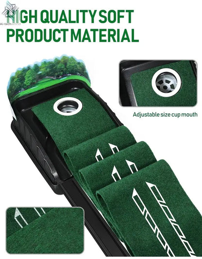 Golf Putting Practice Device Golf Training Equipment Indoor and Outdoor Putting Practice Mat Velvet Blanket Set Trainer as Gifts - Ai-TechWorld