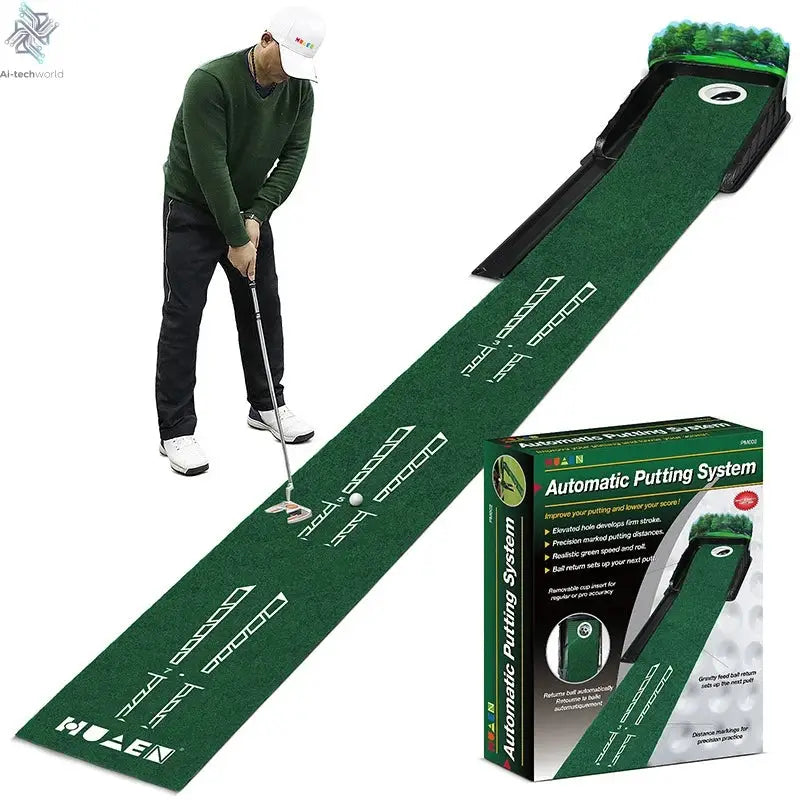 Golf Putting Practice Device Golf Training Equipment Indoor and Outdoor Putting Practice Mat Velvet Blanket Set Trainer as Gifts - Ai-TechWorld