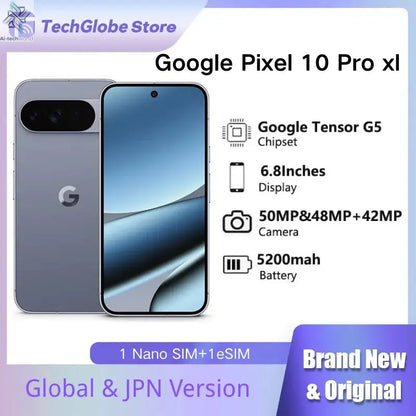 Google Pixel 10 Pro XL - 1Nano SIM+1eSIM, Tensor G5, Fast-Charging 24+ Hour Battery 5200 mah, and 6.8" Super Actua Display Ai-TechWorld 