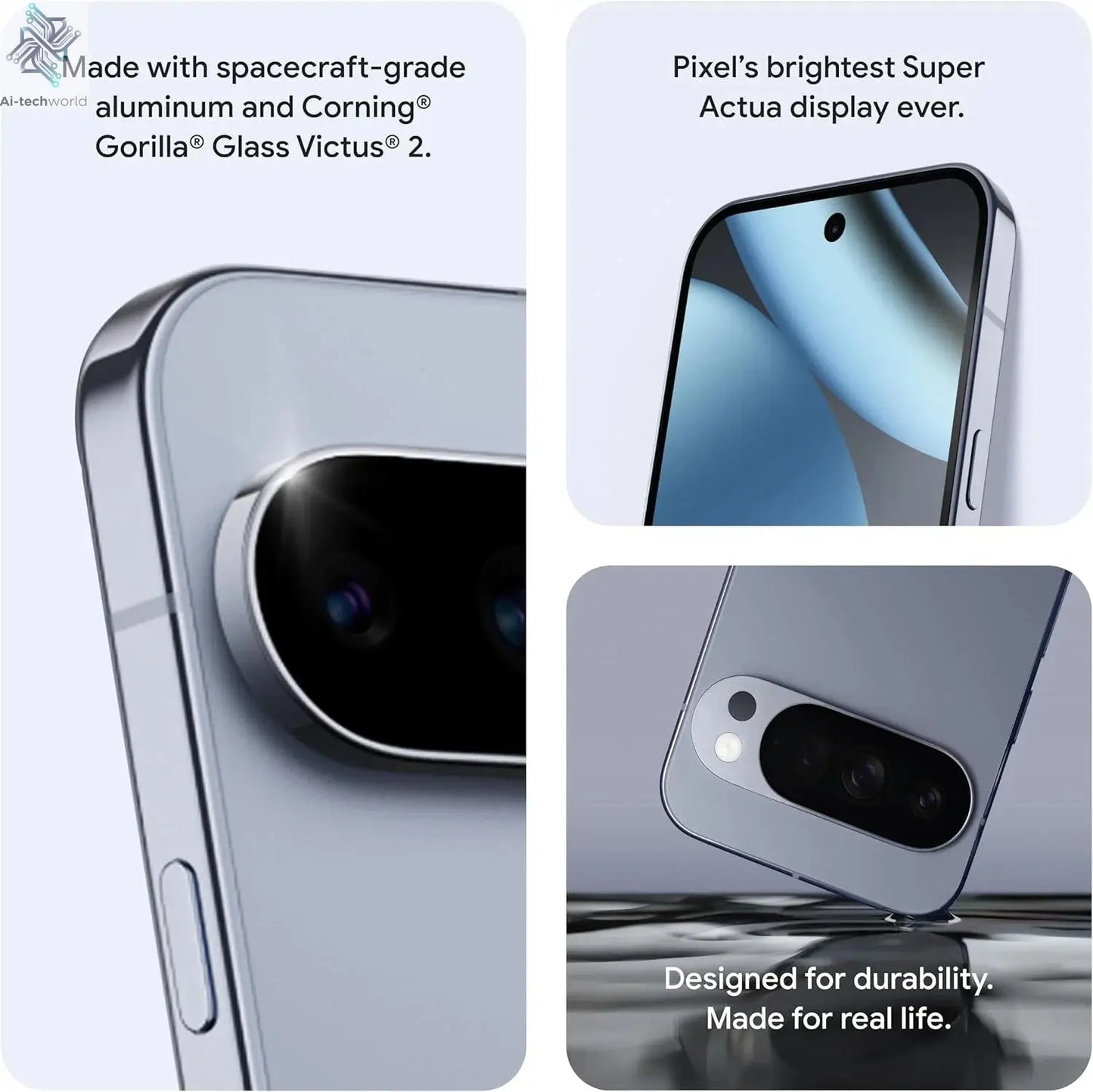 Google Pixel 10 Pro XL - 1Nano SIM+1eSIM, Tensor G5, Fast-Charging 24+ Hour Battery 5200 mah, and 6.8" Super Actua Display Ai-TechWorld 