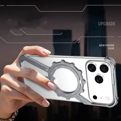 New Product Aluminum Frameless Phone Case 360 Magnetic Rotation Stand Shockproof Bumper Electroplate for iphone 17 Pro Max Men Ai-TechWorld 