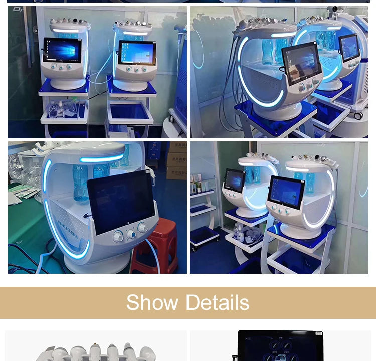 2025 Newest Profession 7 In 1 Smart Facial Cleansing Skin Analyze Deep Pore Vacuum Lift Anti-aging Beauty Machine Ice Blue Ai-TechWorld 