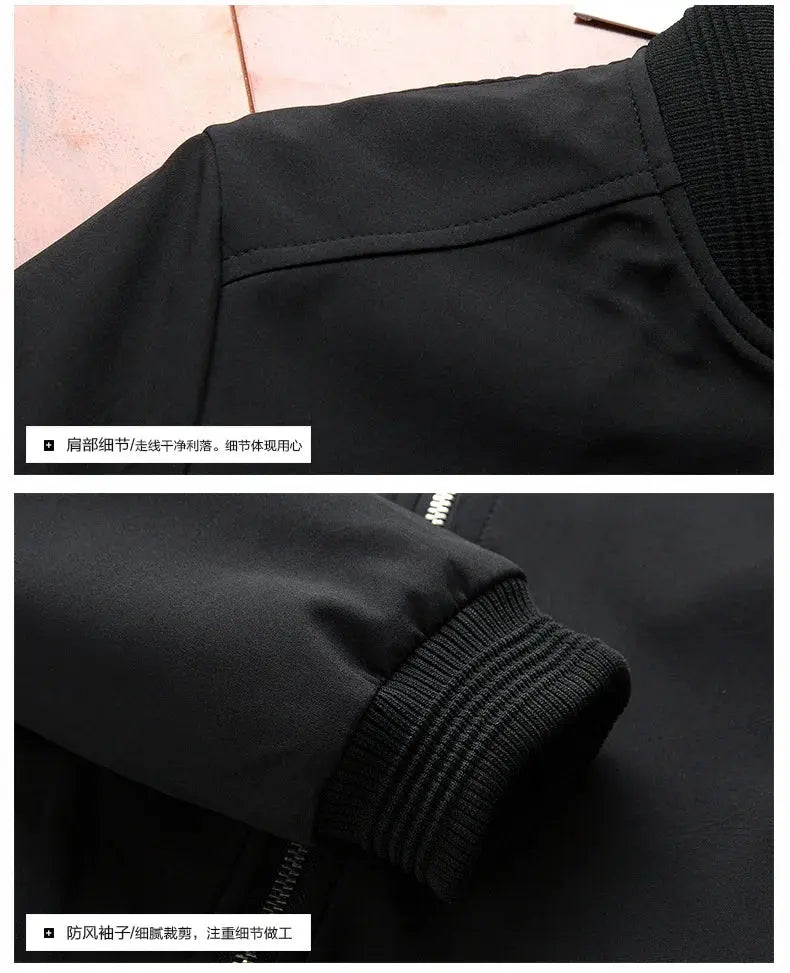 Men Bomber Jacket Thin Slim Long Sleeve baseball Jackets Mens Windbreaker Zipper Windbreaker Jacket Male Outwear Brand Clothing Ai-TechWorld 