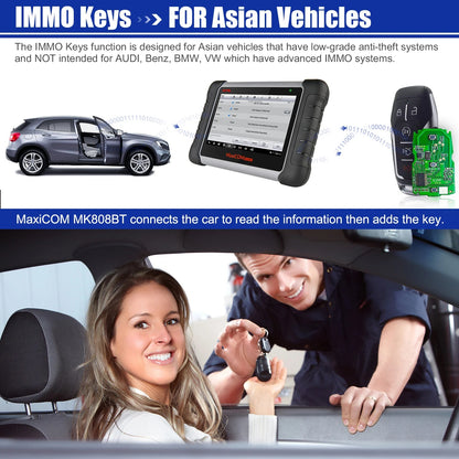 Autel MaxiCOM MK808BT PRO Car Automotivo Diagnostic Tools Bluetooth OBD2 Scanner Code Reader Diagnosis Tool PK MK808KBT MK808S Ai-TechWorld 