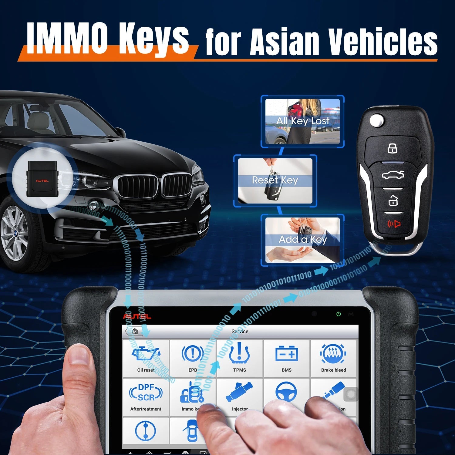 Autel MaxiCOM MK808BT PRO Car Automotivo Diagnostic Tools Bluetooth OBD2 Scanner Code Reader Diagnosis Tool PK MK808KBT MK808S Ai-TechWorld 