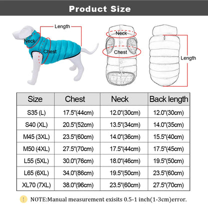 Warm Winter Dog Clothes Vest Reversible Dogs Jacket Coat 3 Layer Thick Pet Clothing Waterproof Outfit for Small Large Dogs Ai-TechWorld 