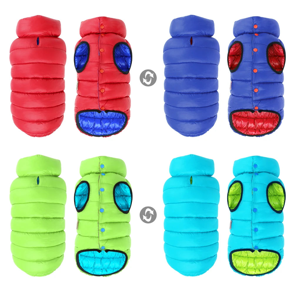 Warm Winter Dog Clothes Vest Reversible Dogs Jacket Coat 3 Layer Thick Pet Clothing Waterproof Outfit for Small Large Dogs Ai-TechWorld 